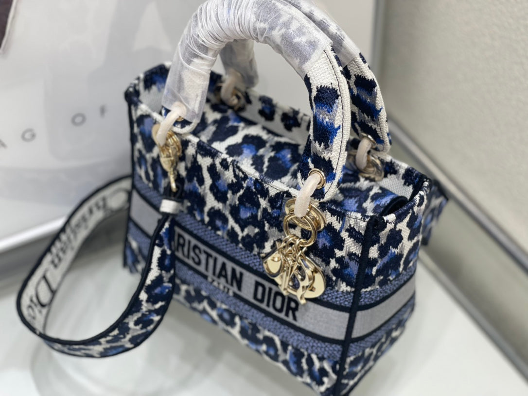 Dior lady d lite blue leopard