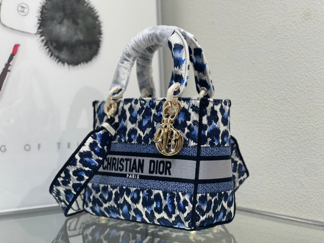 Dior lady d lite blue leopard