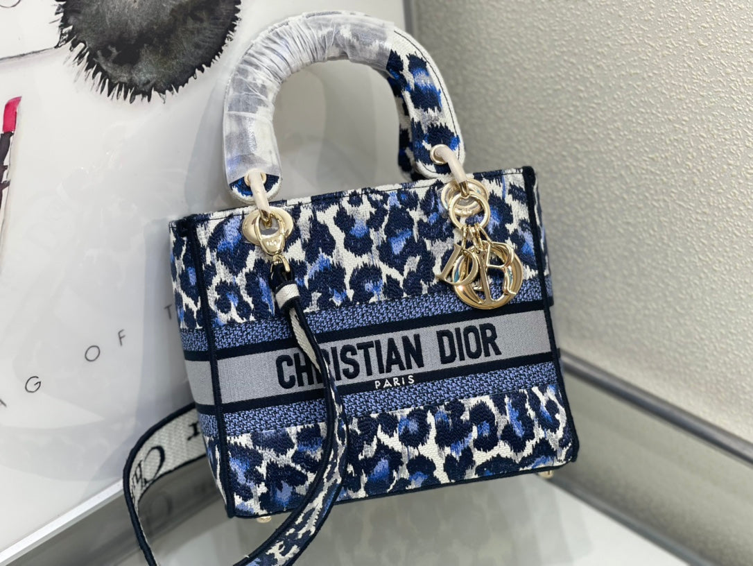 Dior lady d lite blue leopard