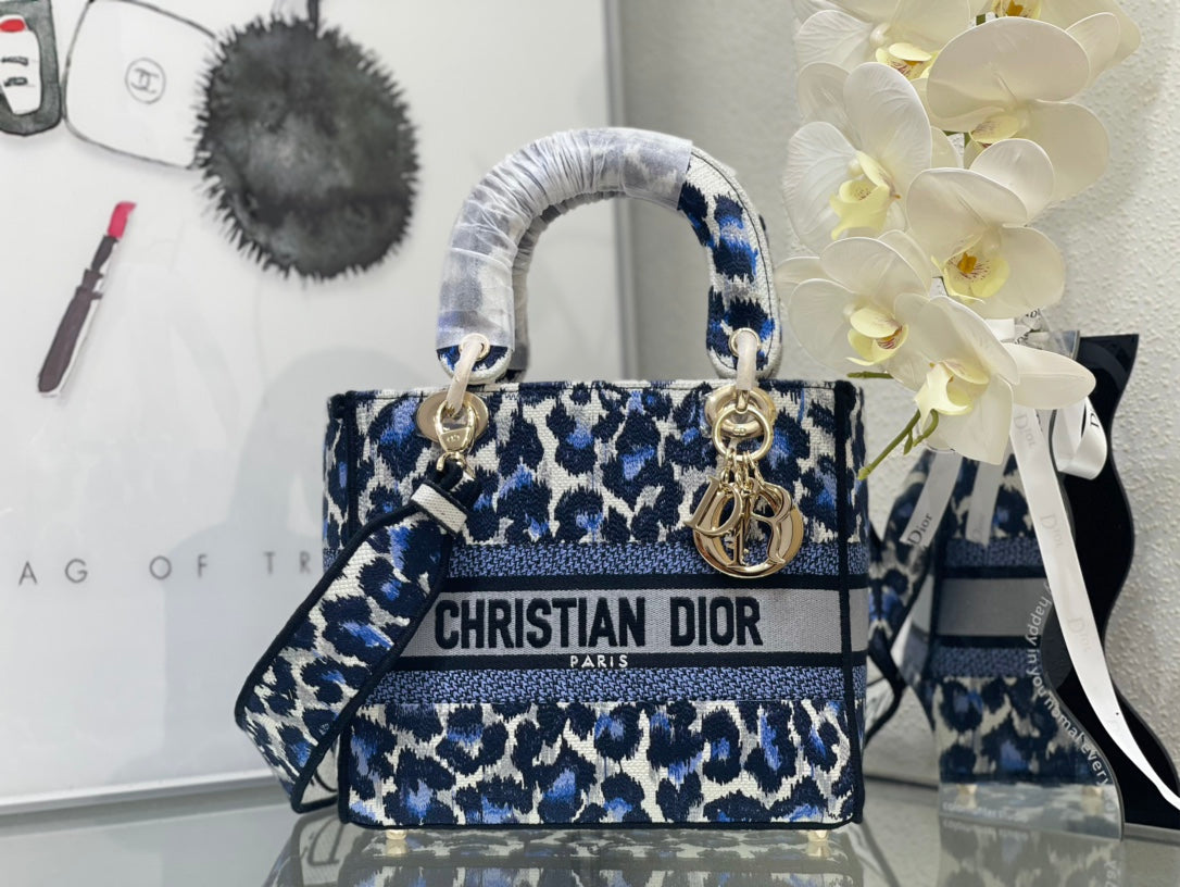 Dior lady d lite blue leopard