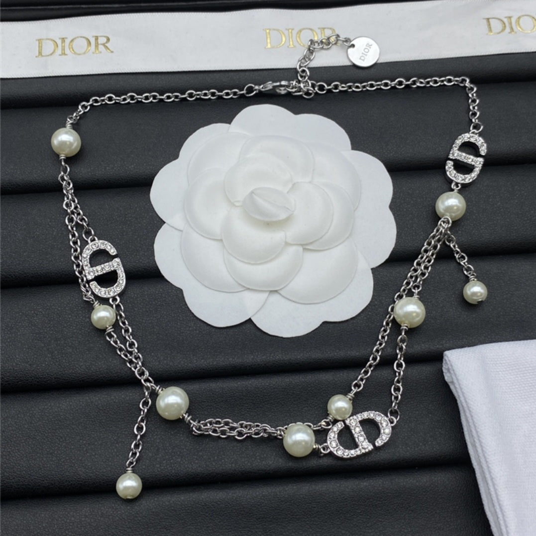 Dior Cd necklace earrings set