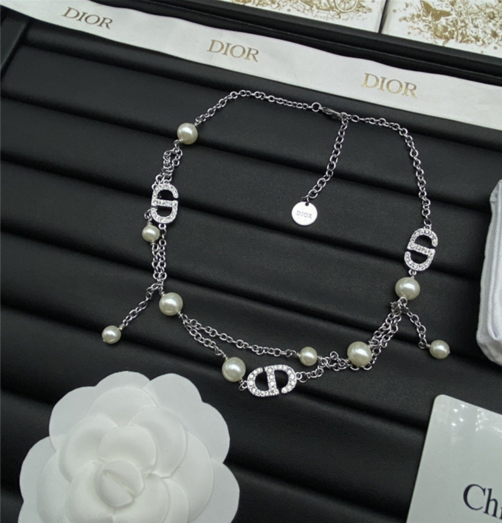 Dior Cd necklace earrings set