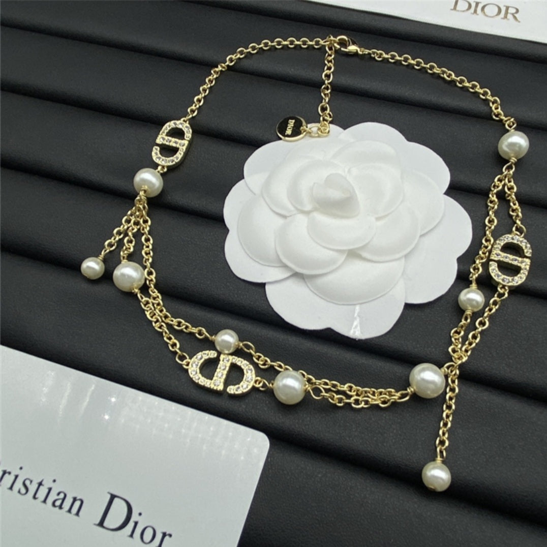 Dior Cd necklace earrings set