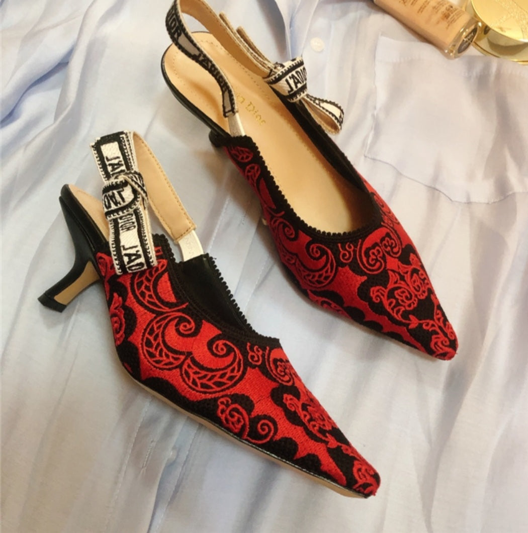 Dior red heels sandals