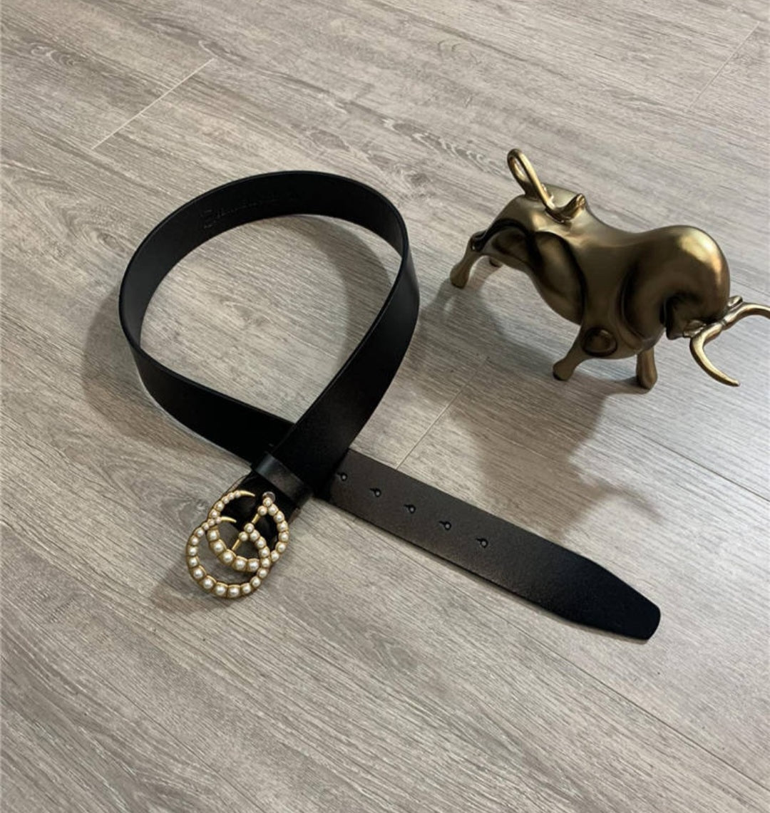 GG belt with pearls