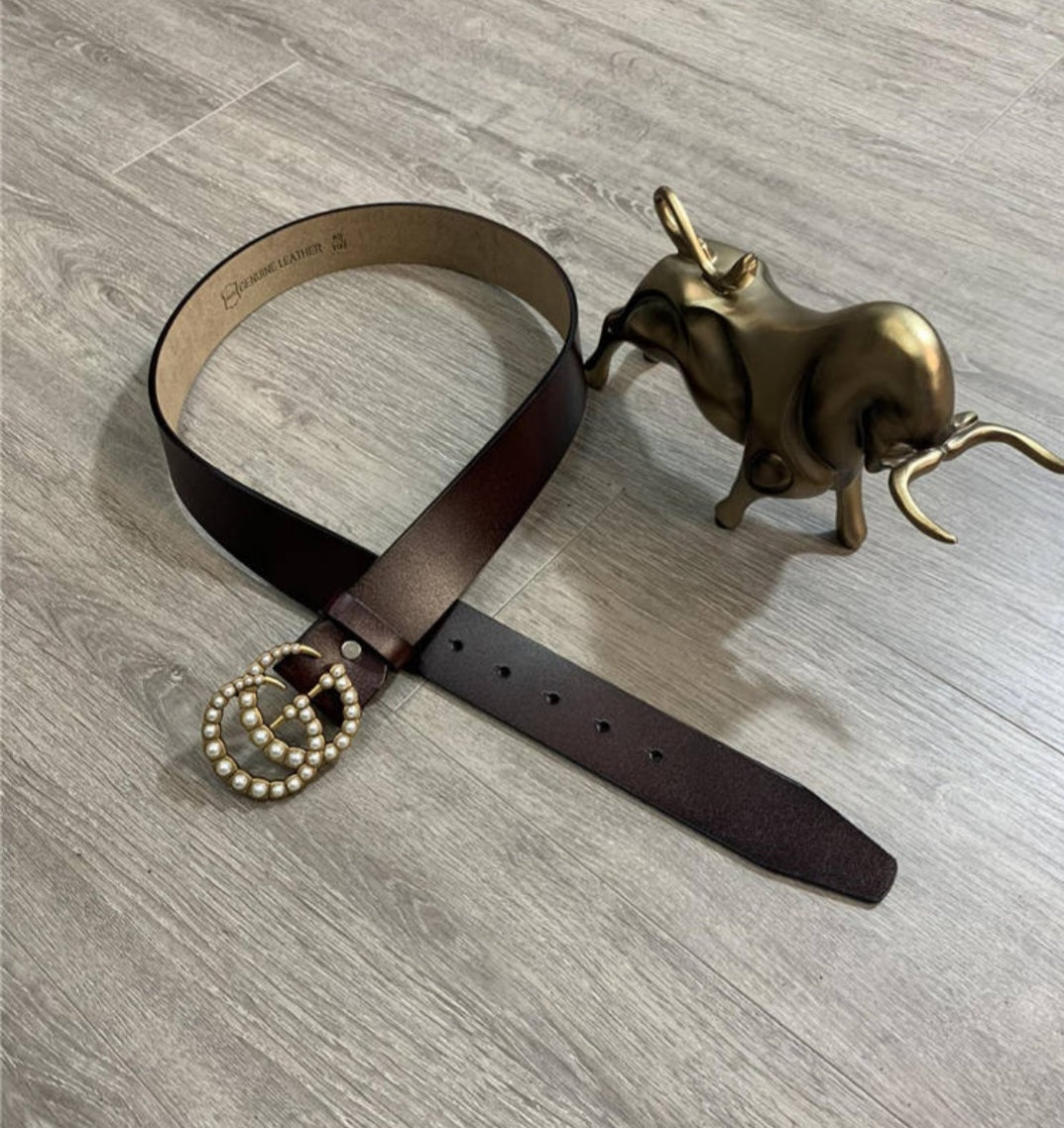 GG belt with pearls