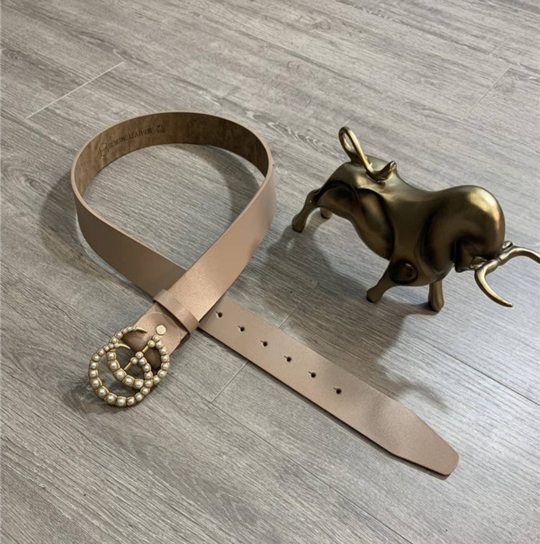 GG belt with pearls