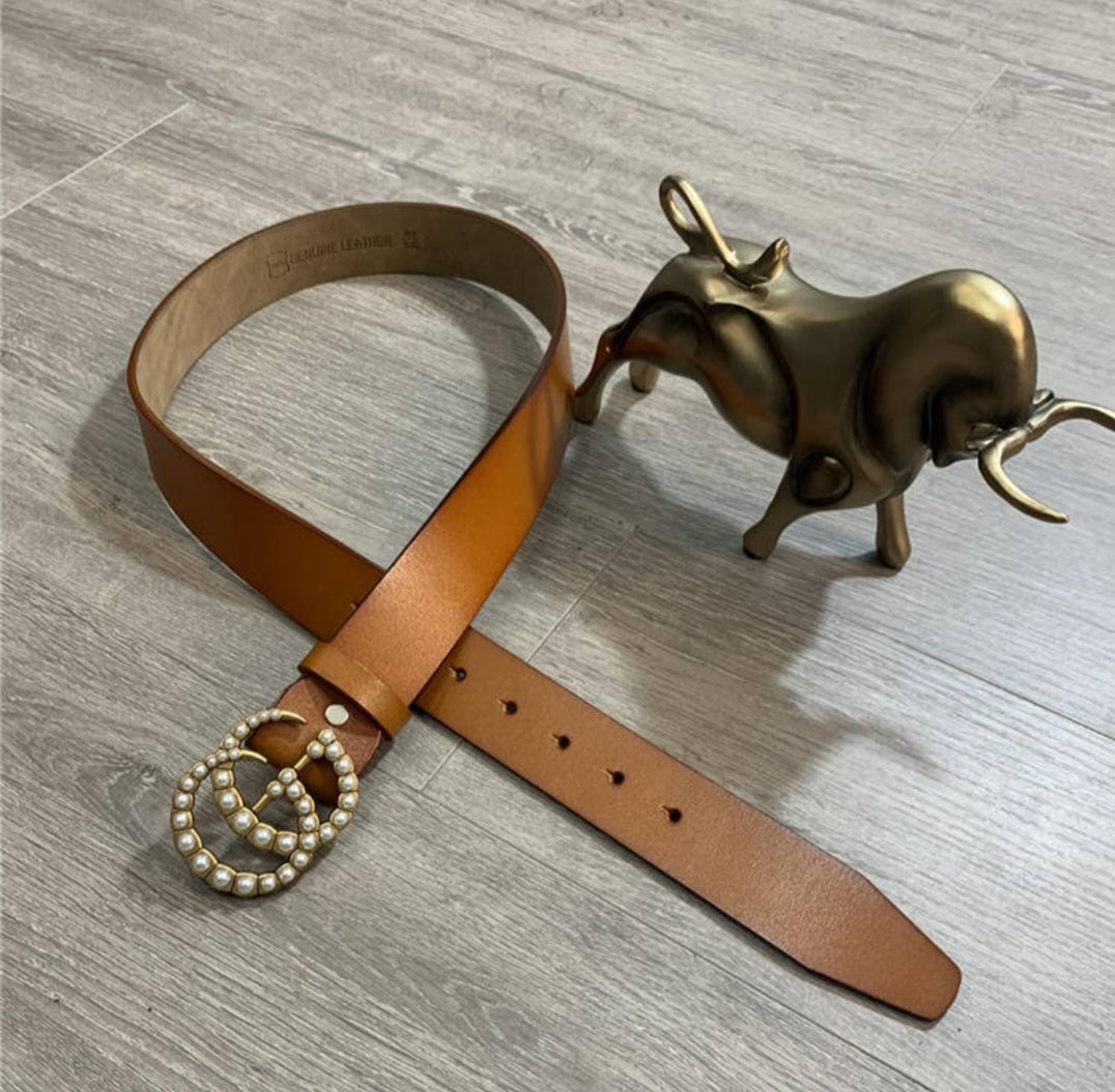 GG belt with pearls