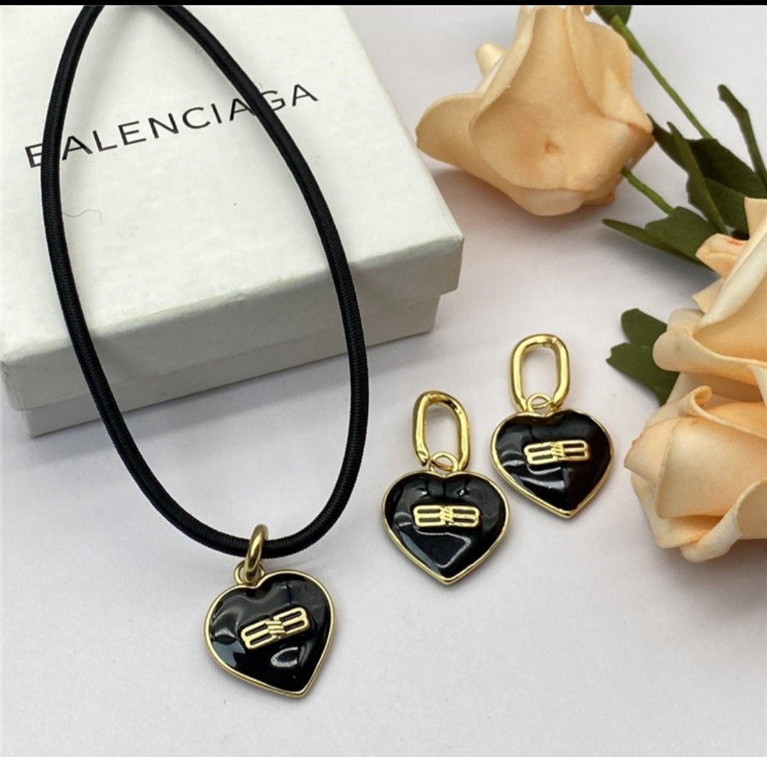 Balenciaga Bb necklace and earrings set