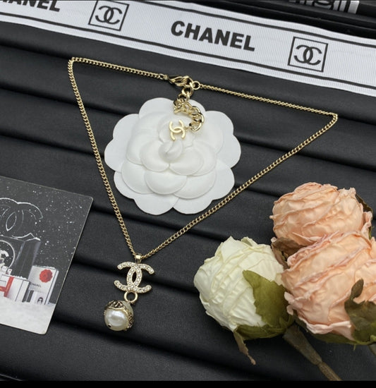 Chanel necklace earrings necklace set