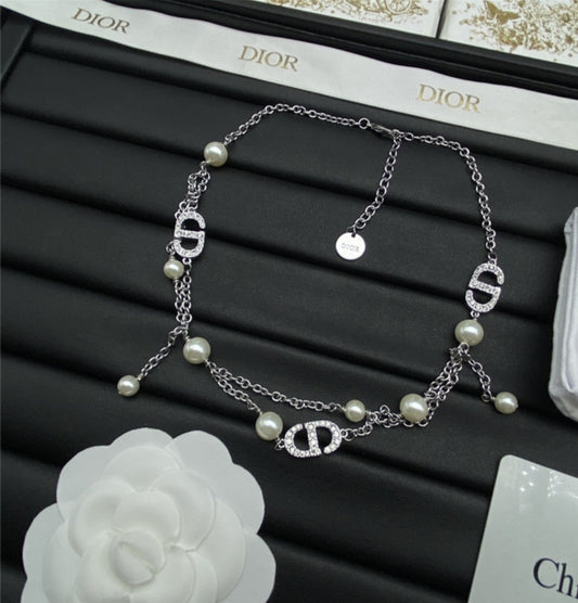 Dior Cd necklace earrings set