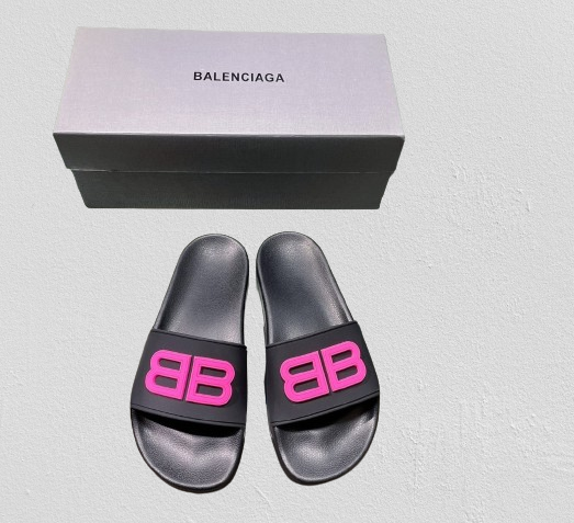 Balenciaga flip flop black pink red green