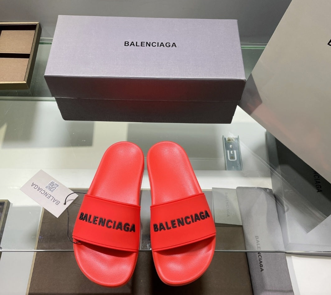 Balenciaga flip flop black pink red green