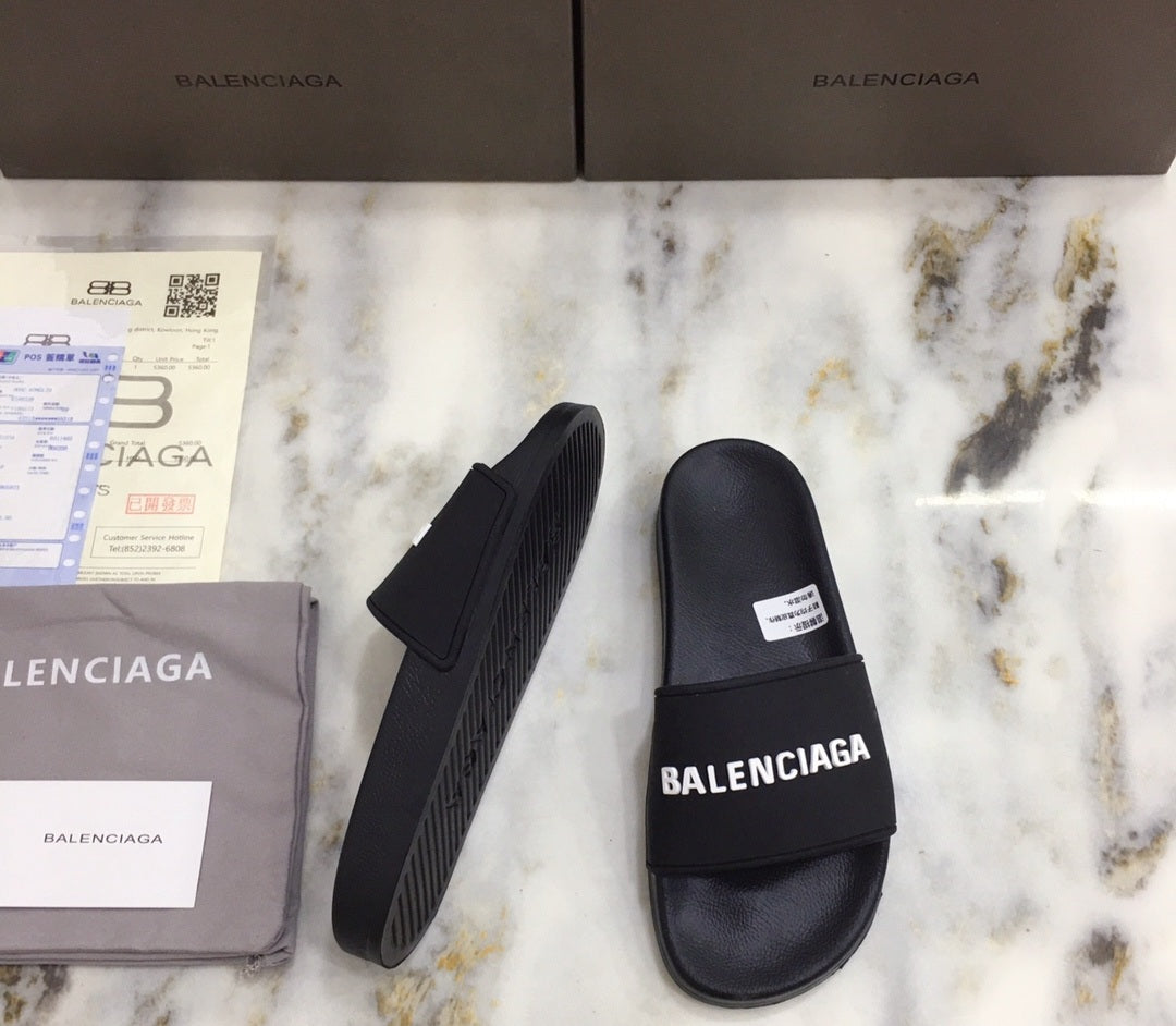 Balenciaga flip flop black pink red green