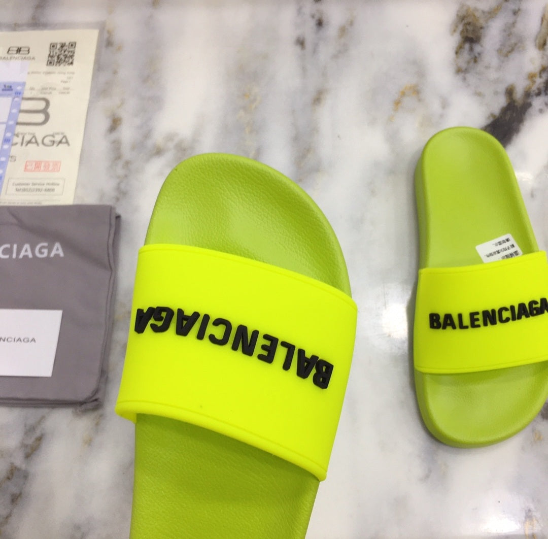 Balenciaga flip flop black pink red green