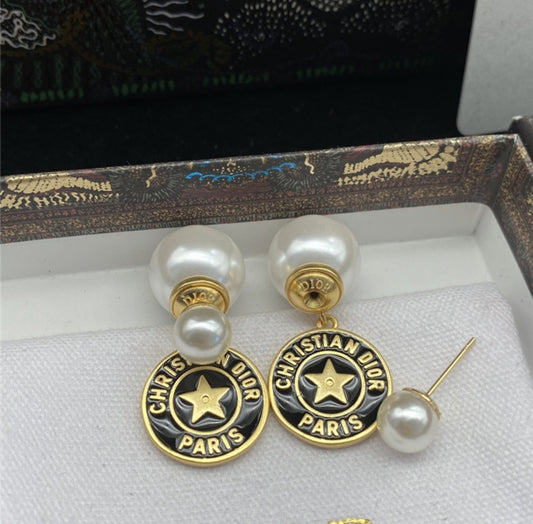 Dior button earrings