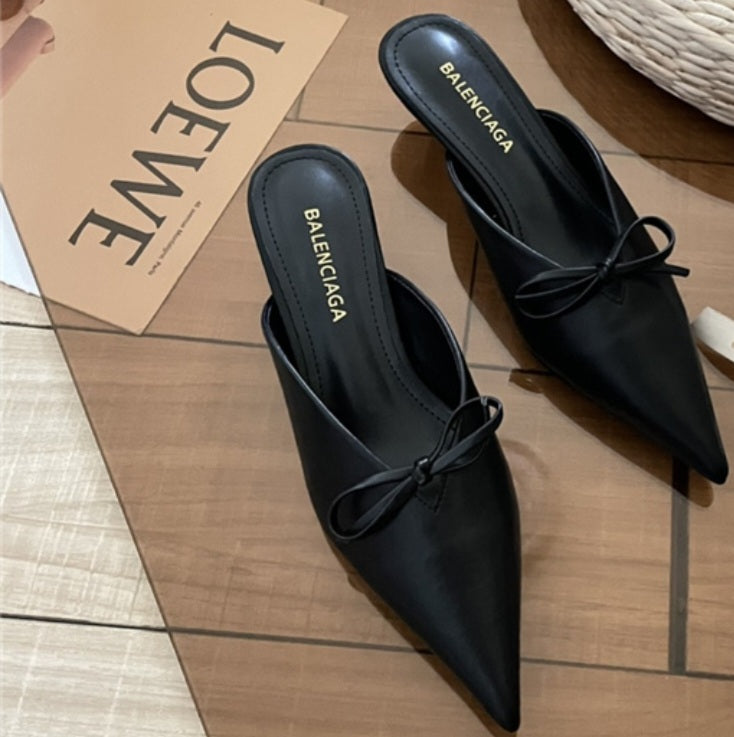 Balenciaga black bow sandals