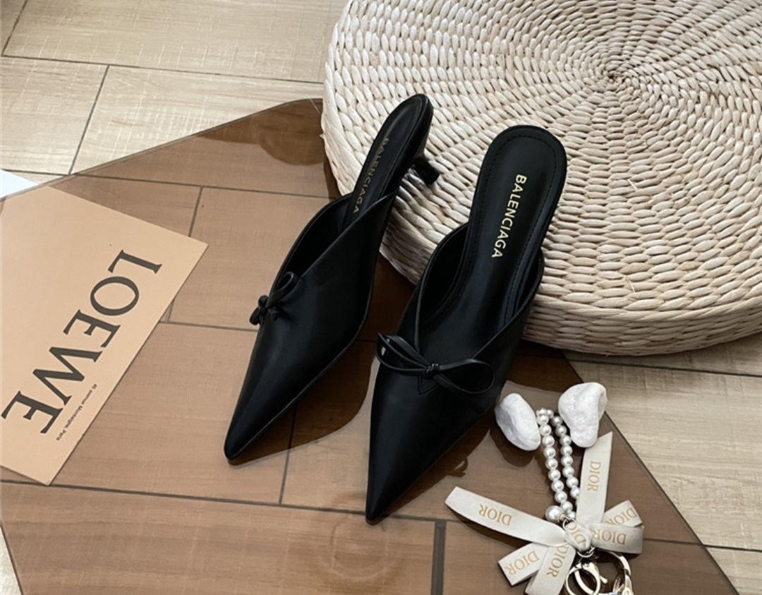 Balenciaga black bow sandals