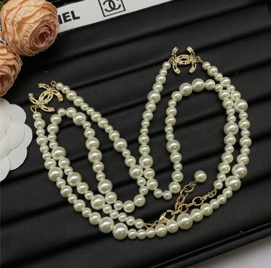 Chanel necklace and earrings set