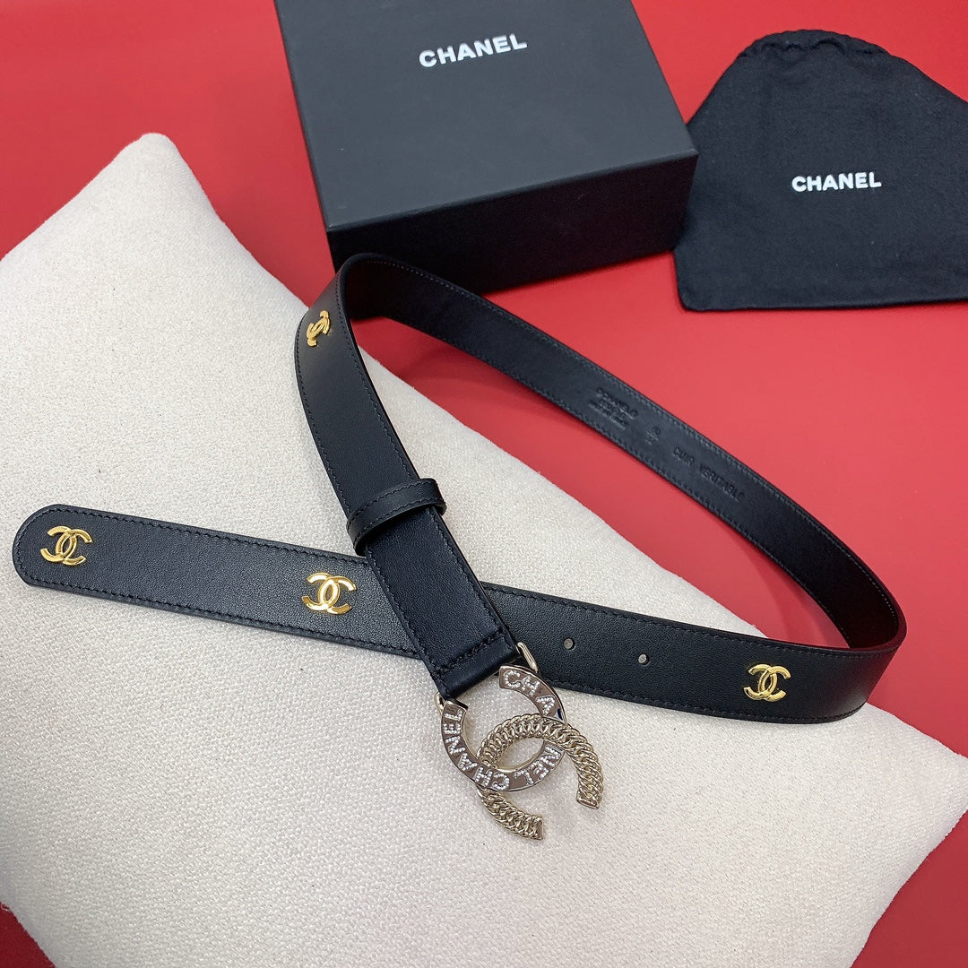 Chanel belt with logo