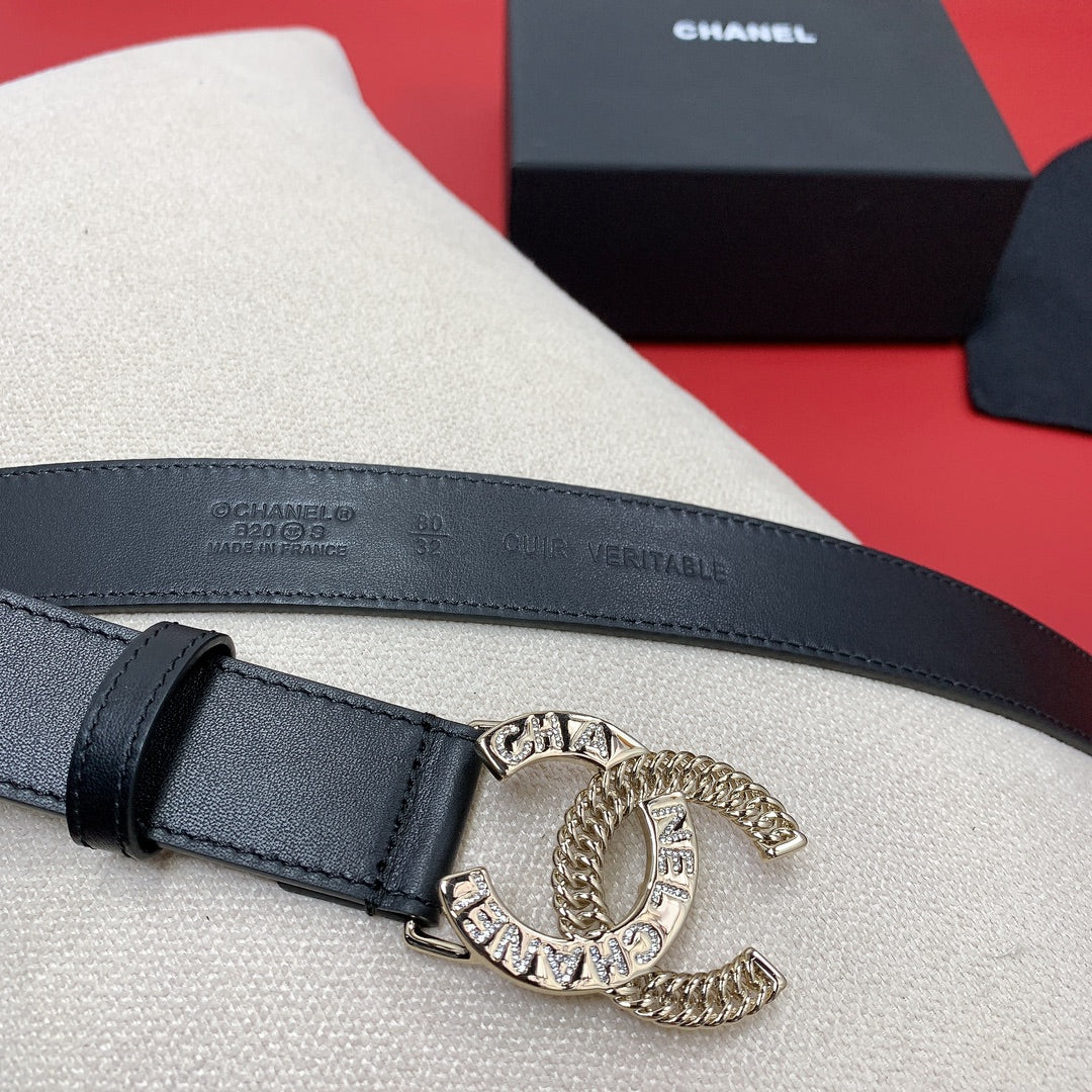 Chanel belt with logo