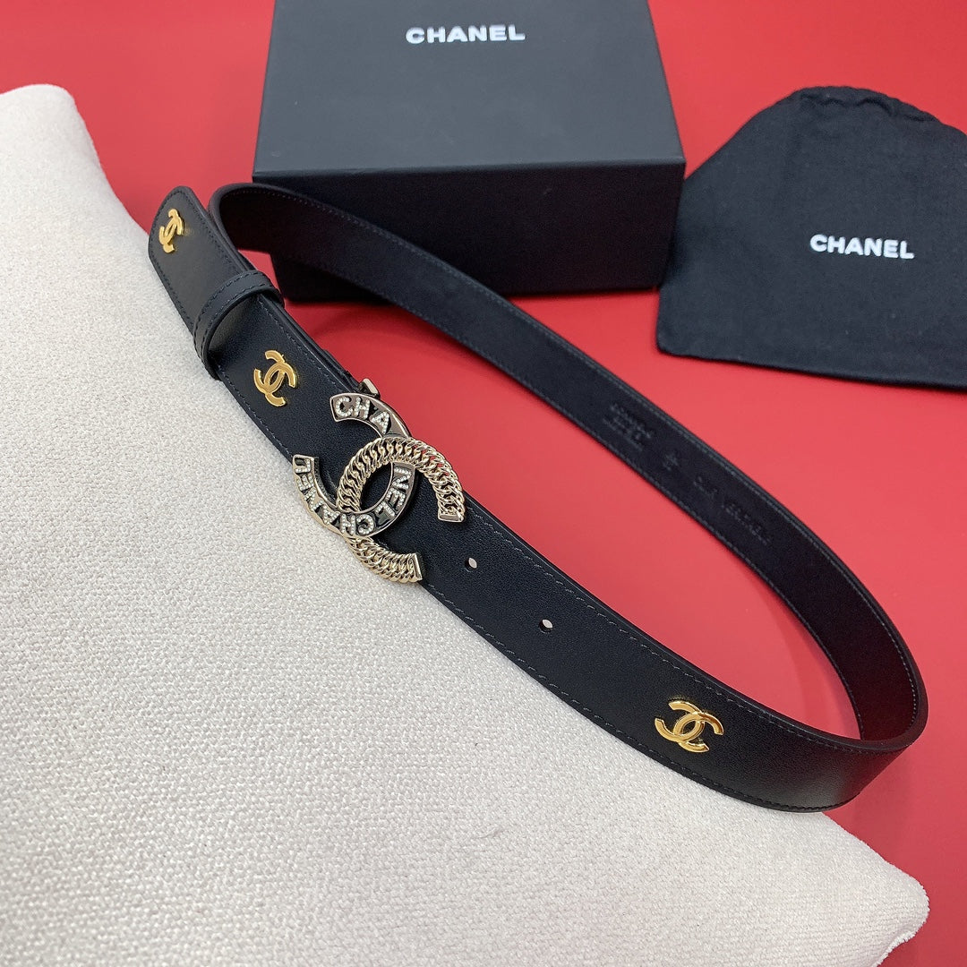 Chanel belt with logo