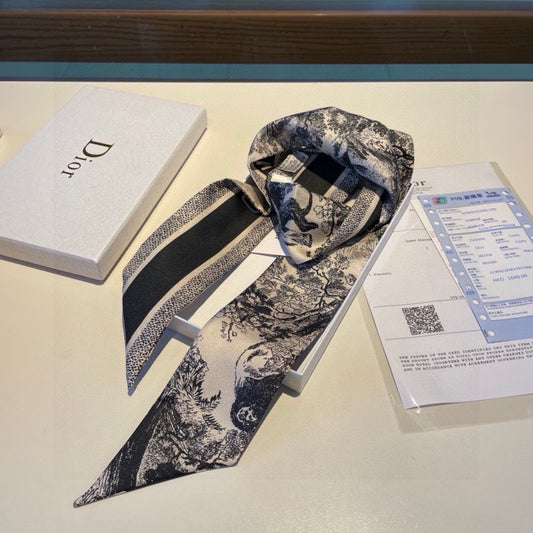 Dior toile de jouy sauvage scarf navy